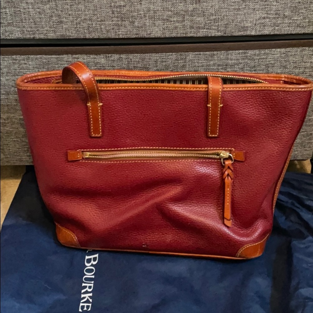 Dooney & Bourke Wine and Tan Tote - Picture 2 of 5